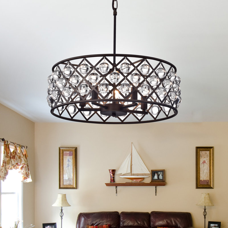 Warehouse of Tiffany 5Light Drum Chandelier & Reviews Wayfair